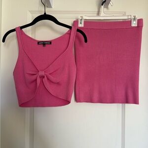 Pink Knit 2-Piece Top and Skirt by Almost Famous